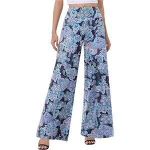 Wide Leg Palazzo Pants for Women Paisley Floral